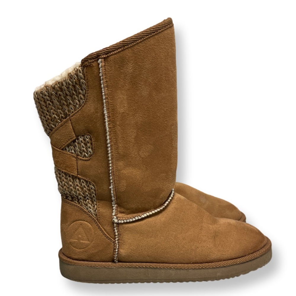 Airwalk Faux Suede Sweater Boots Women’s 6 Tan